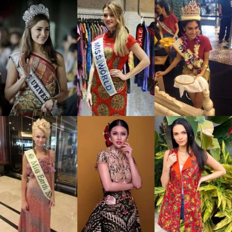 6 Ratu Kecantikan Dunia Ini Makin Cantik Saat Memakai Busana Batik Indonesia
